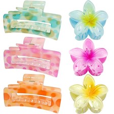 ISCRM Flower Hair Claw Clips for Women Girls,Cute Big Claw Clips for Thick/Th...