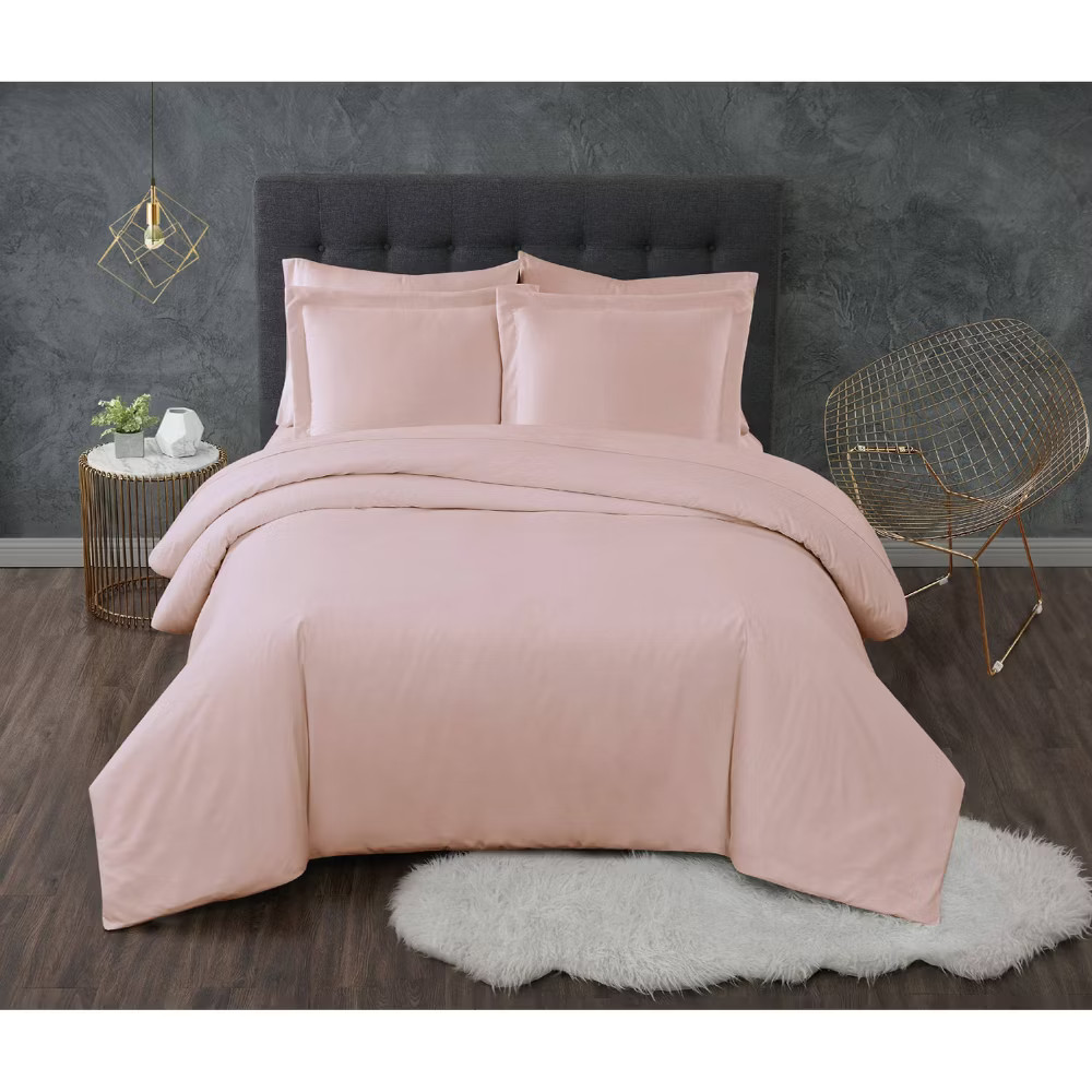 FullQueen 3pc Antimicrobial Duvet Set Blush - Truly Calm Microfiber 4690₽