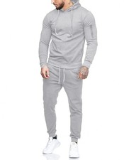 Men's Tracksuit 2 Piece Hooded Athletic Sweatsuits Casual Running Jogging Spo...