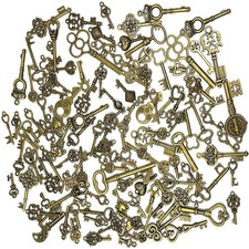 125Pcs/lot Vintage Style Antique Skeleton Furniture Cabinet Old Lock Keys Jewels