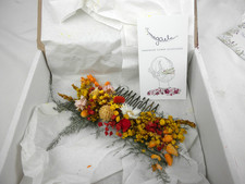 Dried Flower Arrangement Hair Comb - Bridal Flower Girl - Hand Made by Magaela