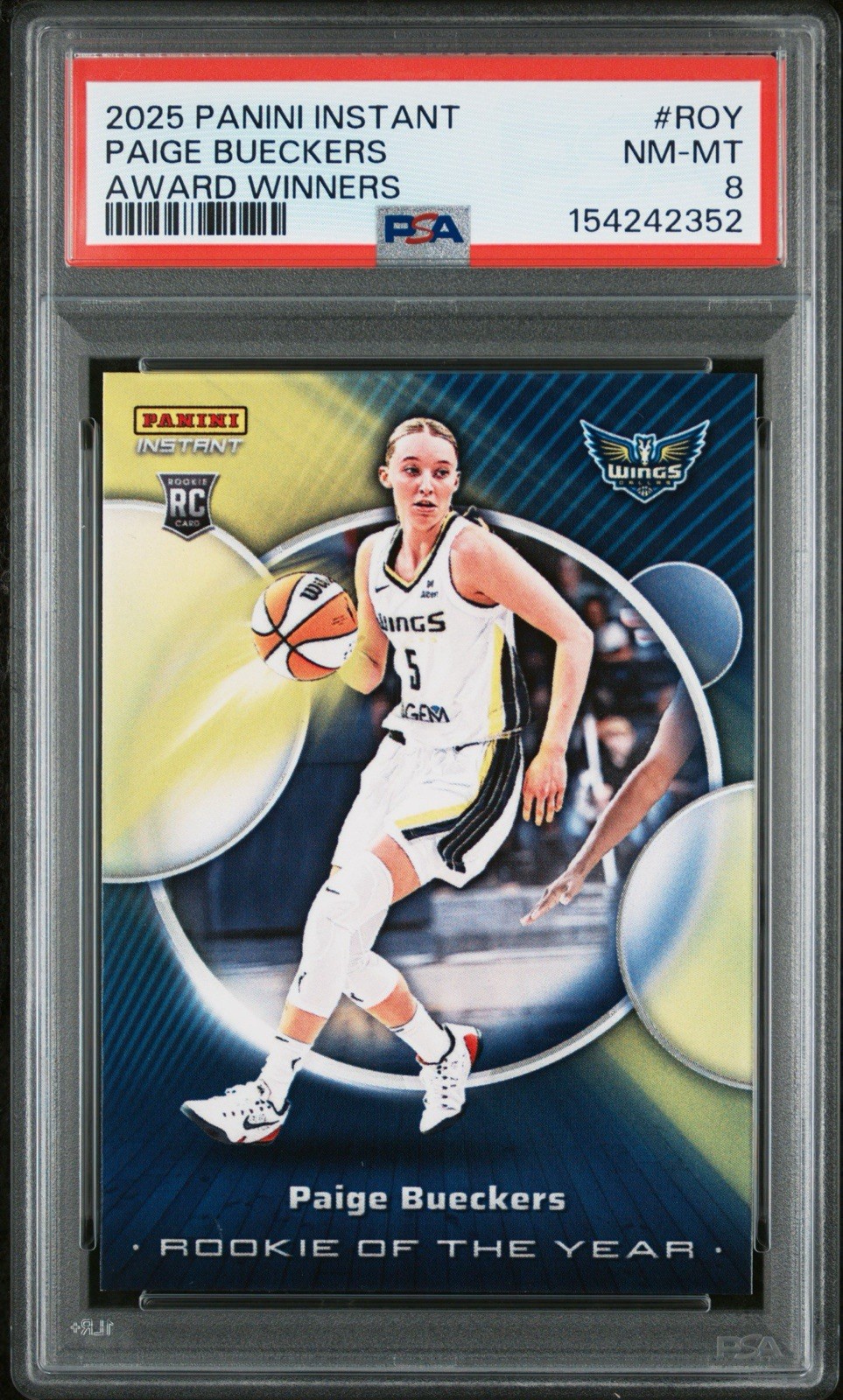 Paige Bueckers Rookie 2025 Panini Instant #ROY Award Winners RC PSA NO RESERVE