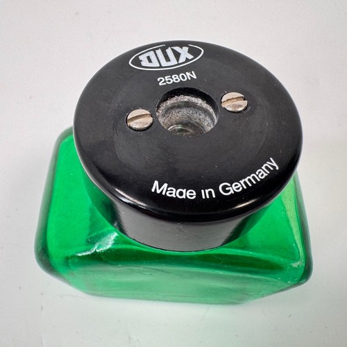 Vintage DUX #2580N Glass Inkwell Pencil Sharpener - Green