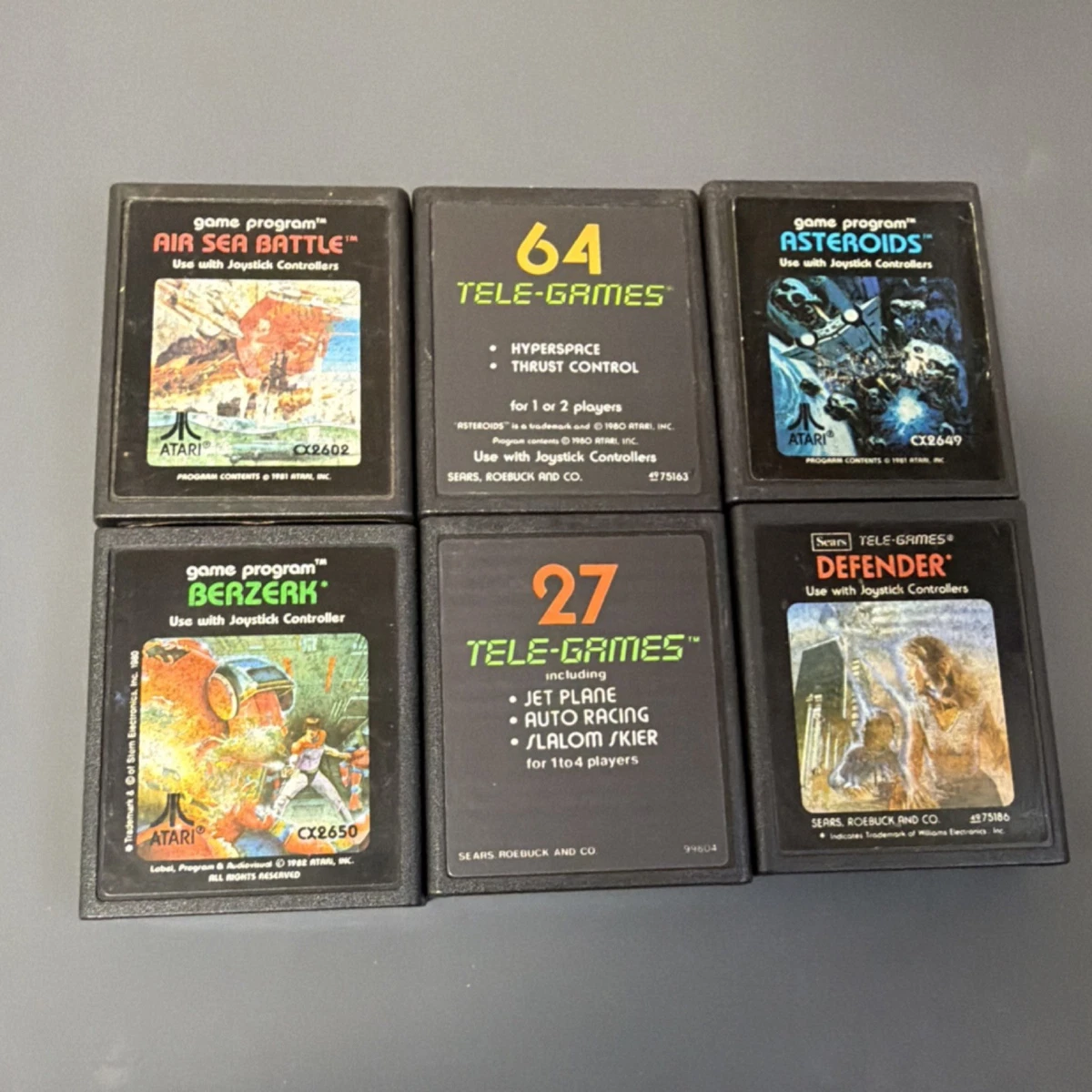 Cartouche de jeu Atari 2600 vintage : Defender, Centipede, Missile
