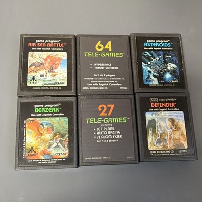 Atari 2600 Game Lot - Air Sea Battle, Asteroids, Berzerk, Defender, Sears