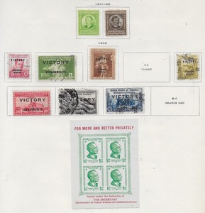 10 Philippines Stamps from Quality Old Antique Album 1941-1946