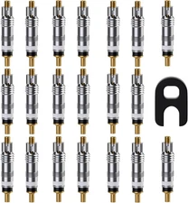 20 Pcs Presta Valve Core and Valve Core Remover Tool for Tubeless Bikes