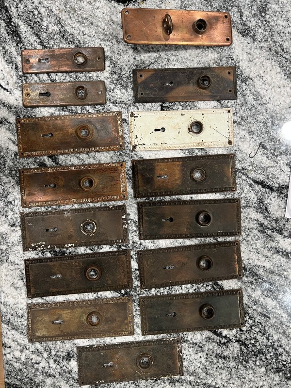 antique door knob back plates