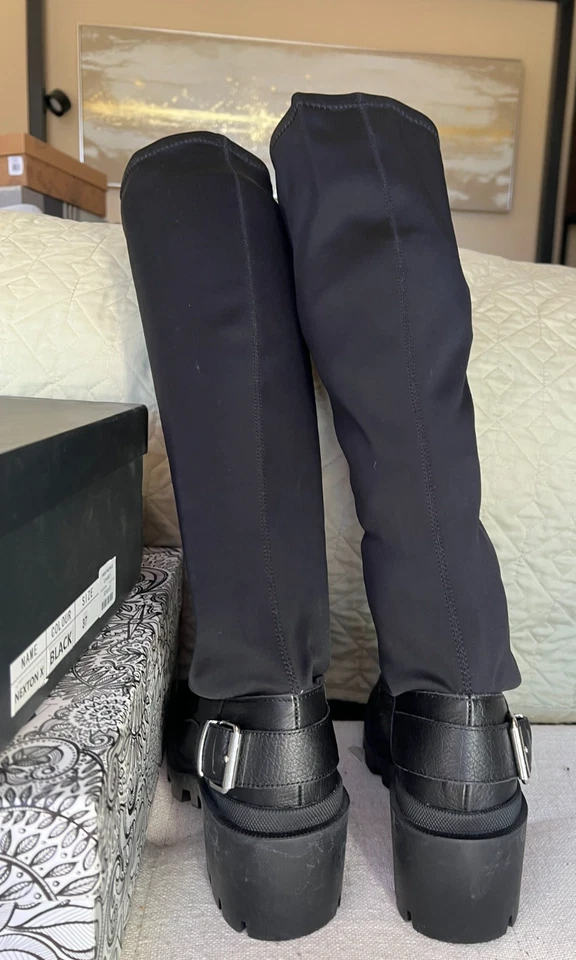 FREE PEOPLE -- Knee High Tall Lace Up Leather Combat Boots -- Sz 37 -- NWT - Image 3 of 4