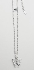 Butterfly Necklace, 925 Sterling Silver, 17.7  