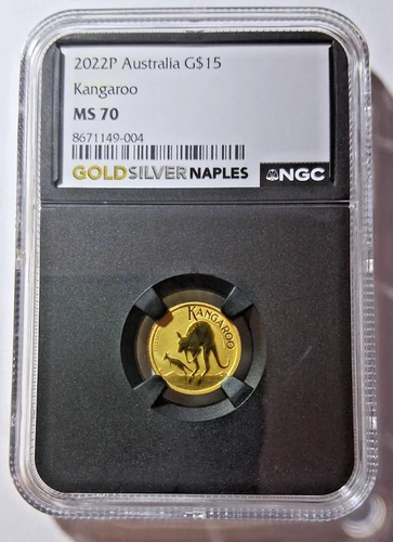 2022P AUSTRALIA GOLD $15 KANGAROO NGC MS 70