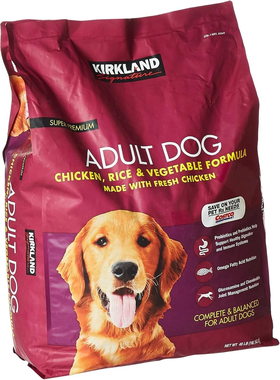 Kirkland Signature Adult Formula Chicken, Rice and Vegetable Dog Food 40 lb.
Opens in a new window o
