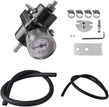 Universal Adjustable Fuel Pressure Regulator Kit with 0-140 PSI Gauge