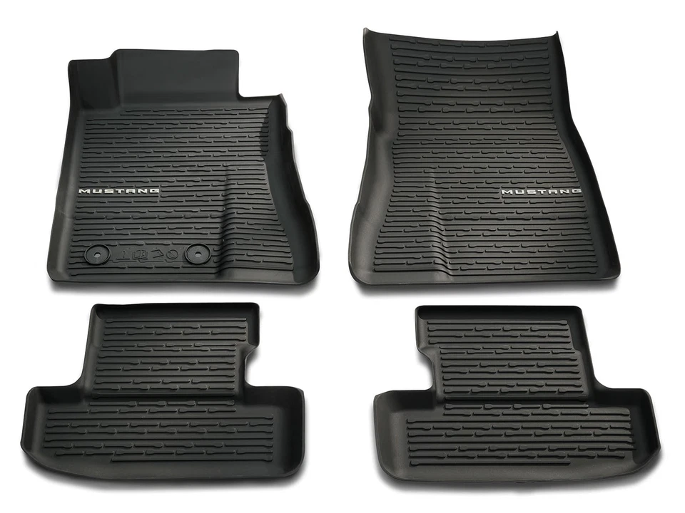 Mustang 2024-2025 All Weather Floor Liners, 4-Pc Set with Mustang Logo on Fronts Foto 3 de 3