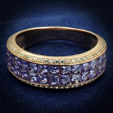 TS525 - Rose Gold 925 Sterling Silver Ring with AAA Grade CZ in Amethyst