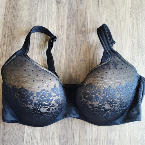 Soma 36DD Stunning Support Balconette Black Floral Polka Dot Bra ...