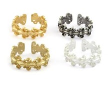 Band Ring Adjustable Raw brass-Antique silver-Shiny silver-gold plated 2178