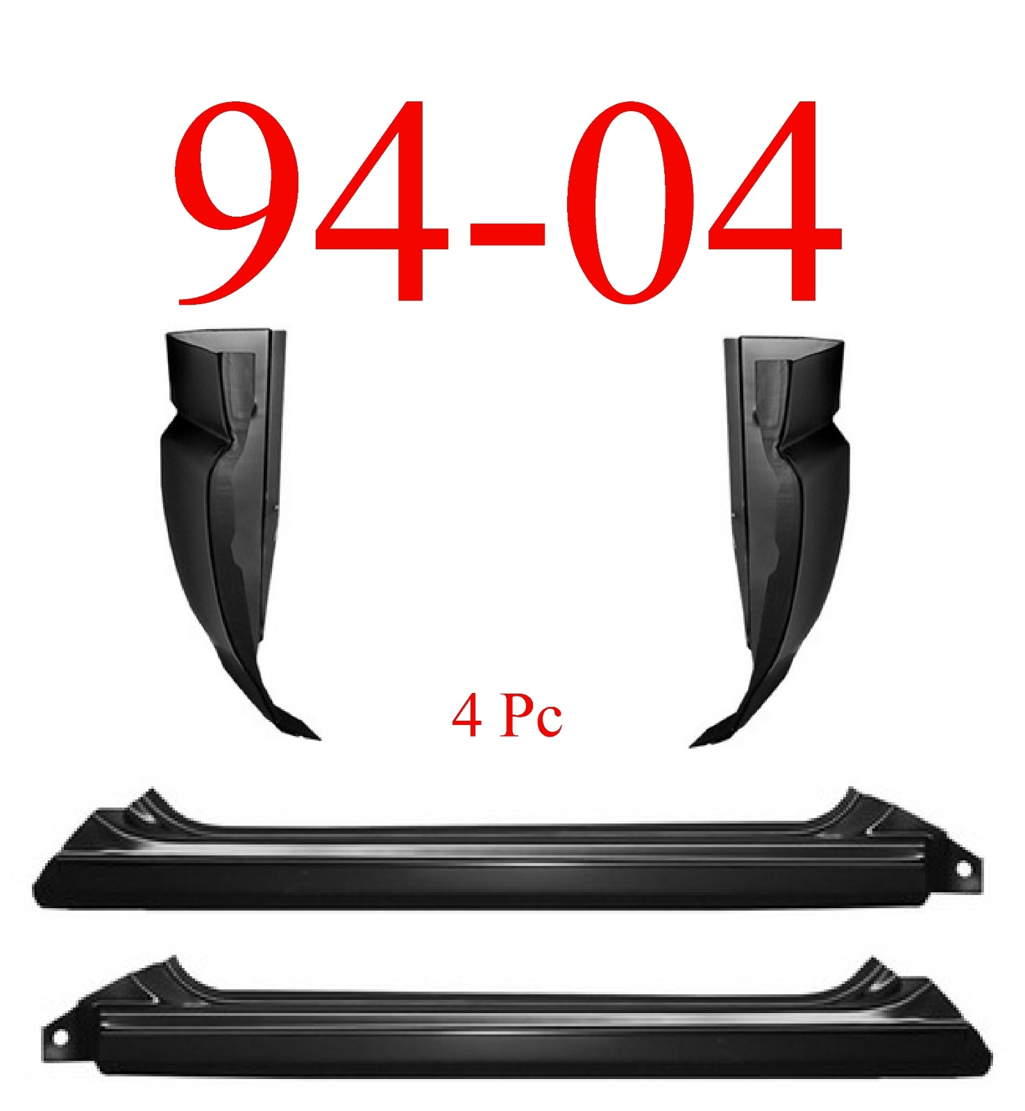 94 04 S10 4Pc Slip-On Rocker Panel & Cab Corner, Chevy, GMC, 1.2MM ...