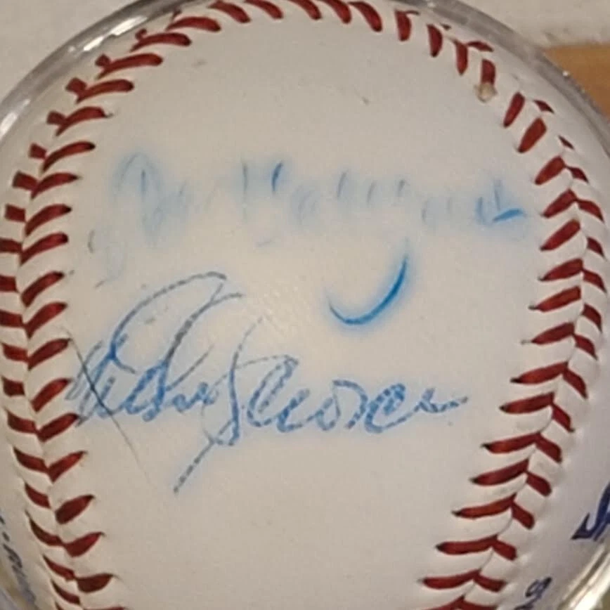 洛杉矶道奇队费尔南多·瓦伦苏埃拉和迈克·西奥西亚亲笔签名棒球签名*阅读* — 第 3/4 张图片