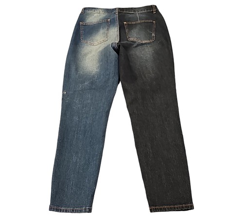 Gemma Rae Jeggings Damen 11/32 zweifarbig blau hoher Bund klassische Stretch Hose - Bild 2 von 11