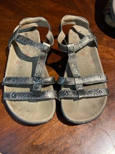 Taos Trophy 2 Strappy Sandal- Pewter | Cleary's Shoes & Boots
