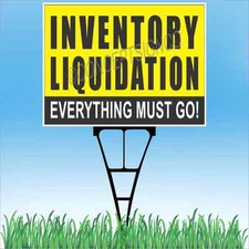 18"x24" INVENTORY LIQUIDATION Outdoor Yard Sign & Stake Sidewalk Retail Sales