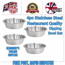 4pc Stainless Steel Dip Sauce Dipping Condiment Bowl Seasoning Dish Bowls BBQ