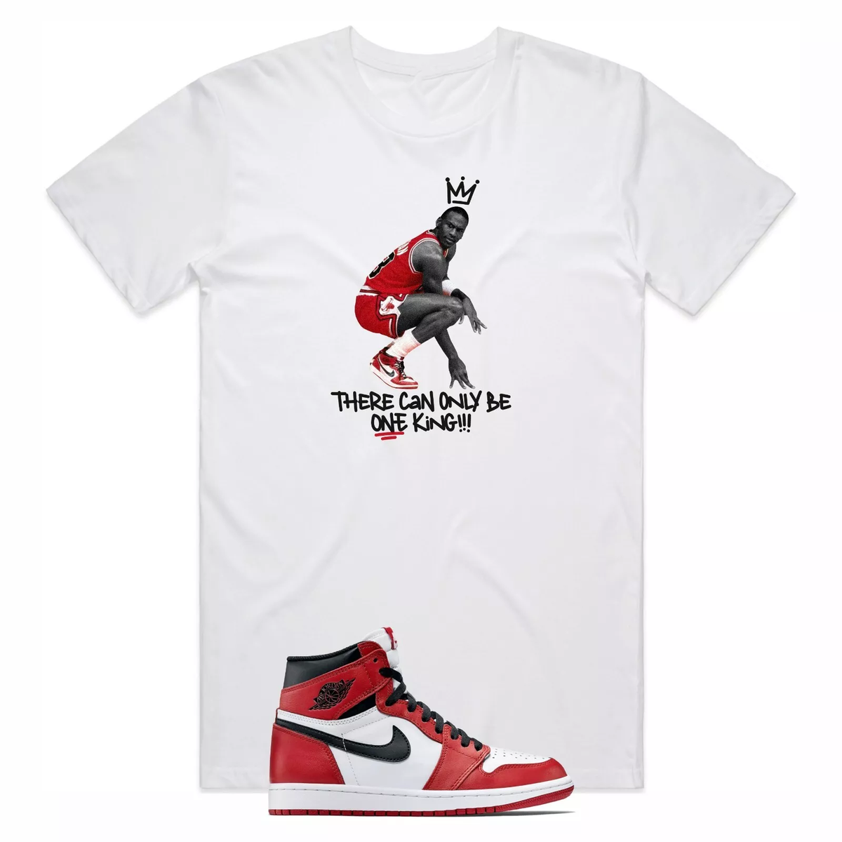 Shirt to Match Air Jordan Retro High OG Varsity Red AJ1 Sneaker  Matching Tee
