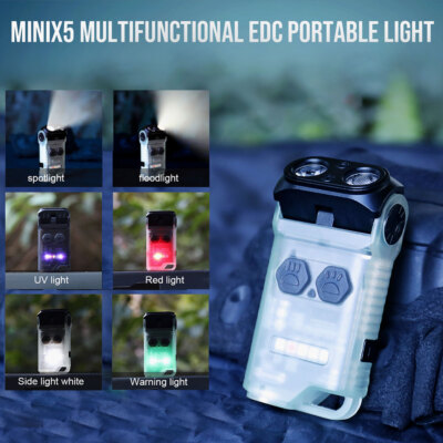 Trustfire 6in1 750LM Rechargeable Flashlight Pocket Magnet Torch 365nm UV light 