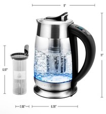 Smart Kettle Electric Glass Tea Pot StainLess Steel Hot Water Boiler Temperature