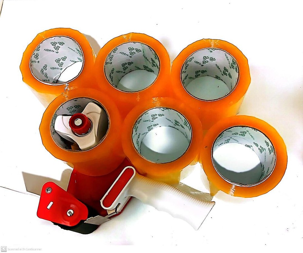 3 inch Heavy Duty Tape Gun with 6 Clear 3 inch Packaging Tapes. Clear Packagi...