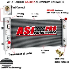 ASI 3 Row Aluminum Radiator For 2006-11 Chevy Impala 2006-07 Monte Carlo 3.5 3.9