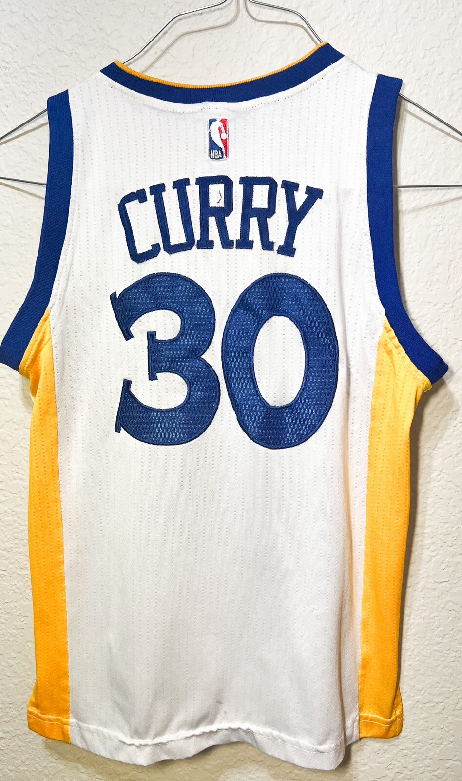 Adidas Golden State Warriors Stephen Curry 30 NBA Jersey Youth L White