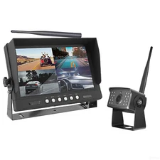 Digital Wireless 9" Quad Monitor DVR Backup Reversing Camera 12v 24v For Truck