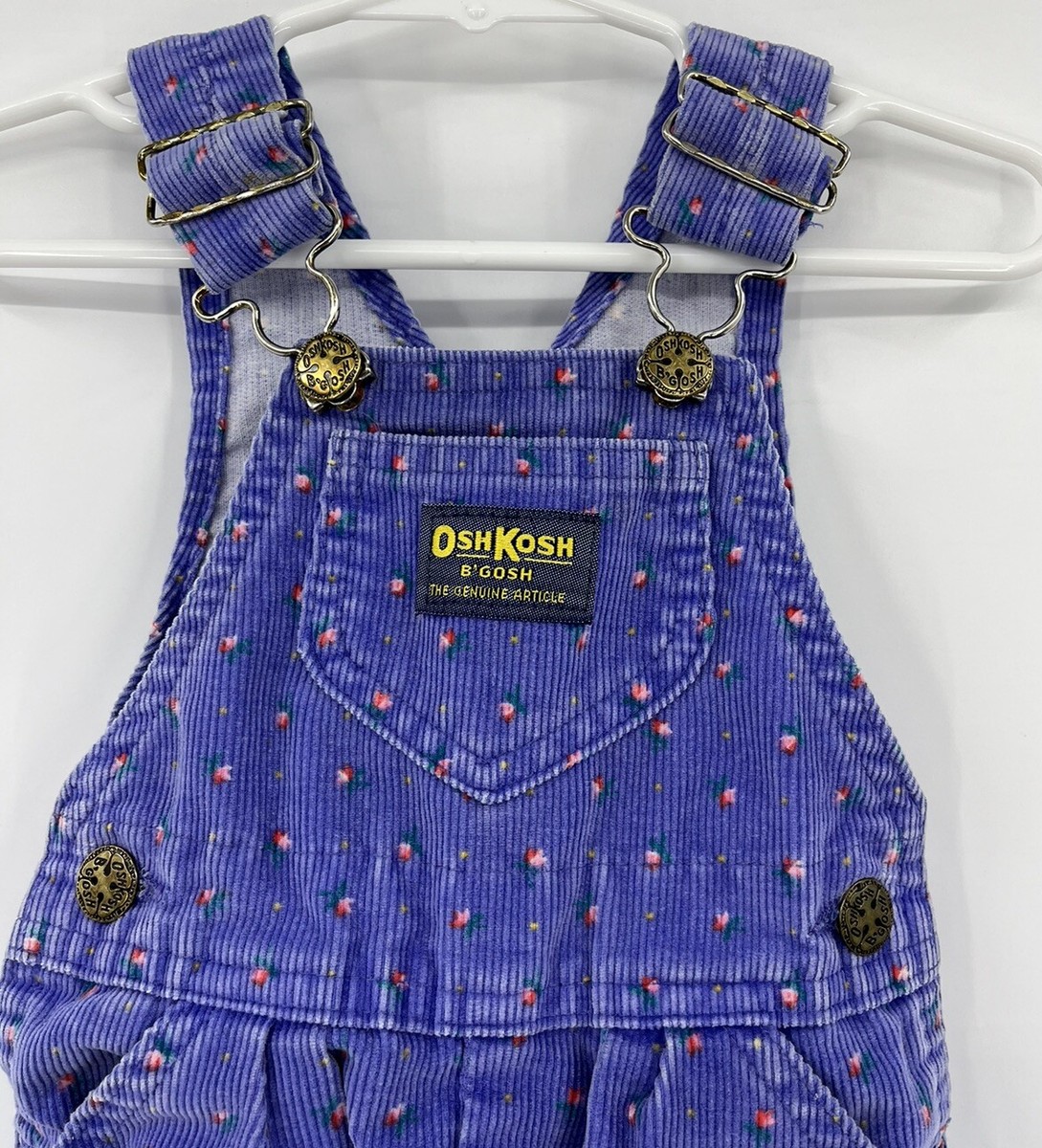 Vintage OshKosh Girls Vestbak Corduroy Overalls Size 3-6 Months