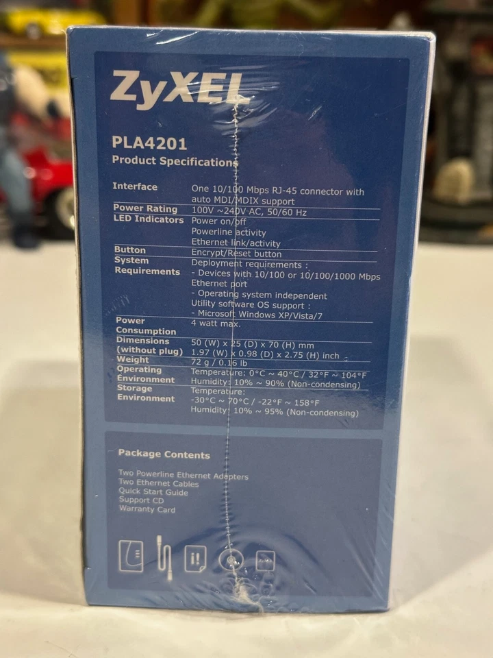 Zyxel PLA4201 Kit - HD Powerline Adapter 500 Mbps -  Ethernet Adapter New - Image 4 of 4