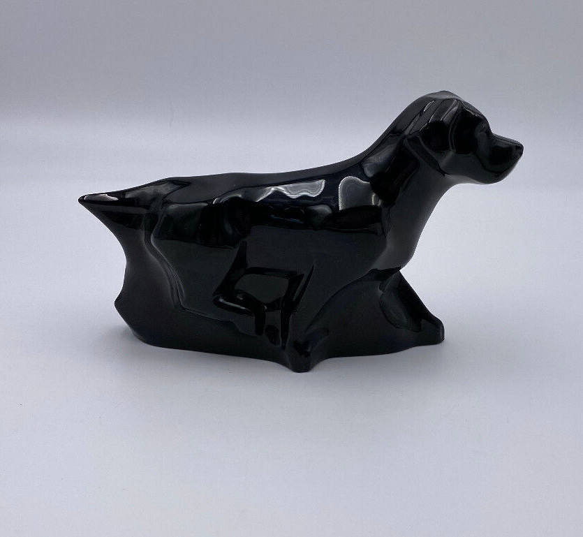 Baccarat Crystal Glass Black Labrador Retriever Dog Figurine