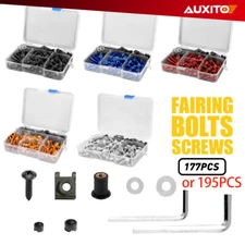 177/195x Motorcycle Complete Fairing Bolt Set Body Screw + Plastic Box Universal