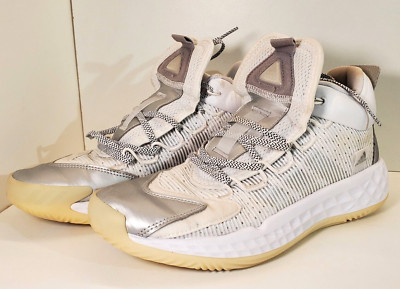 Adidas Pro Boost Mid Basketball Shoes White Silver Metallic FW9511 Men\'s Size 8. Adidas Pro BOOST Mid Basketball Shoes White Silver FW9511  main image 4