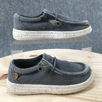 LAMO Shoes Youth 2 Paul Casual Sneakers Blue Canvas Comfort Moc Toe Low