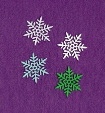 MERRY CHRISTMAS CIRCLE 4 snowflake die cuts scrapbook cards