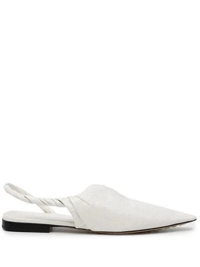 NUEVO BOTTEGA VENETA Puntera Punta Cuero Cordones Planos BLANCO TALLA 4.5/AUTÉNTICO Foto 4 de 4