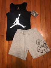 Nike Air Jordan Girls 2pc shirt short outfit set, reflective Small 5 NWT
