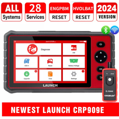 2025 LAUNCH CRP909E Elite OBD2 Car Diagnostic Tool Scanner IMMO Key Coding TPMS