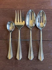 Serving Set Of 4 Petal By Hampton Silversmith Discontinued Stainless Glossy 