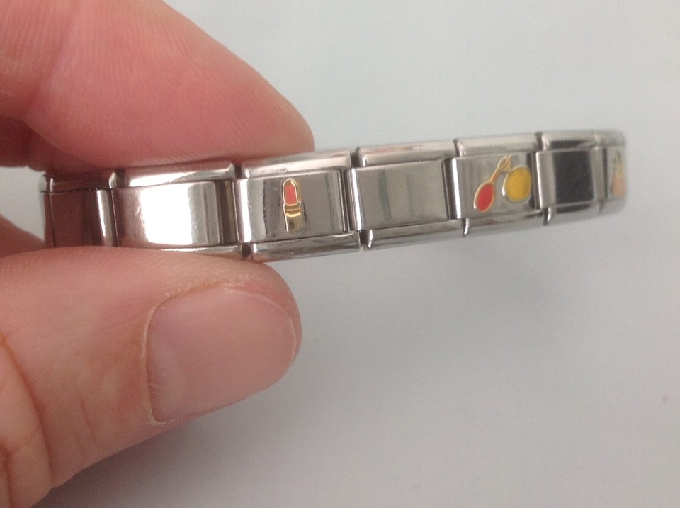 Italian style charm bracelet,stainless steel ,strech , 5 charms eBay