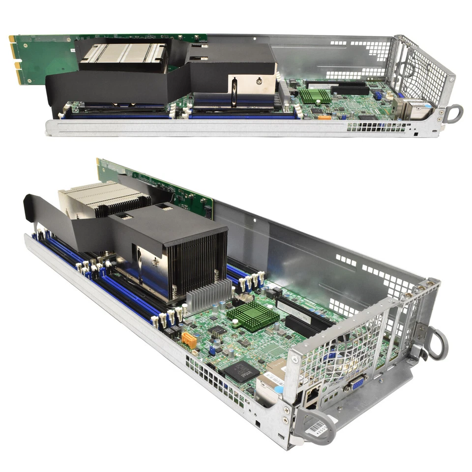 Supermicro Node Server X10DRT-P Rev:1.02 no CPU no PC4 2x Heatsink LGA2011-3 - Image 4 of 4