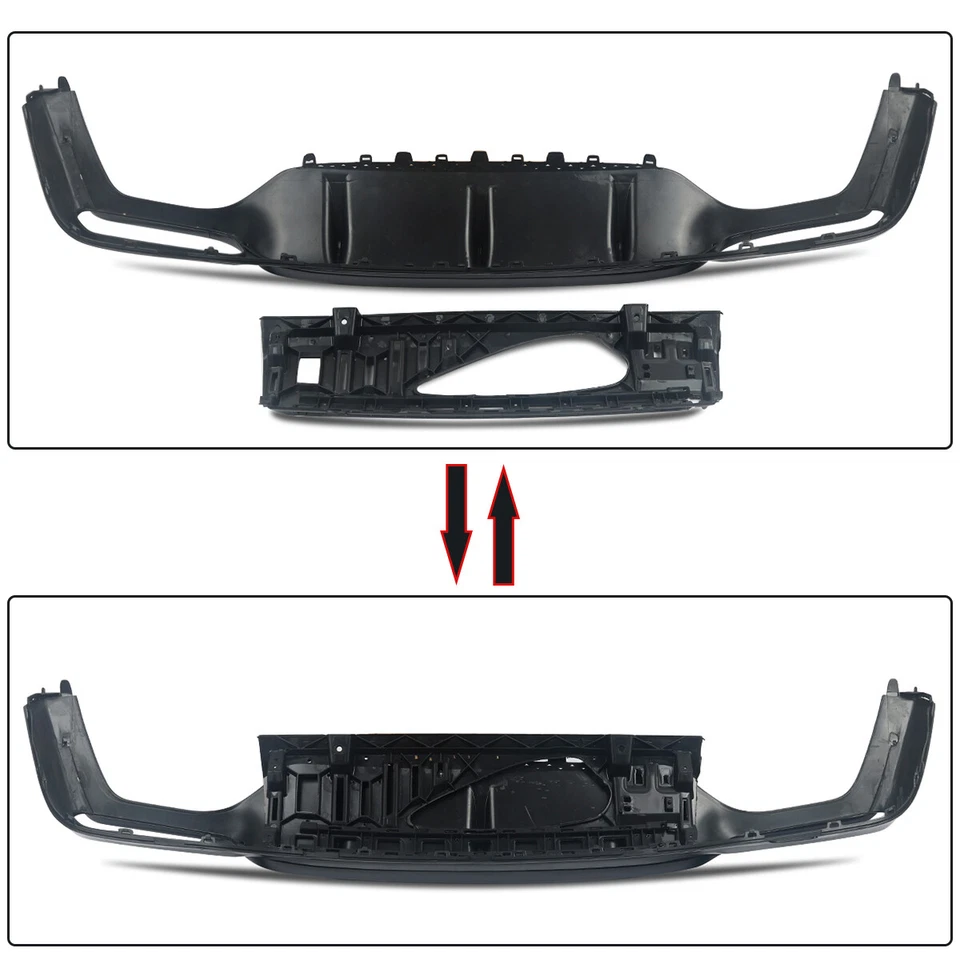 For Mercedes Benz W213 E400 E450 2016-20 A Style Rear Diffuser Lip Gloss Black Foto 4 de 4