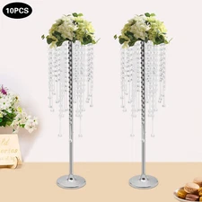 10pc Crystal Flower Stand Large Wedding Centerpieces Flower Rack Shelf Decor