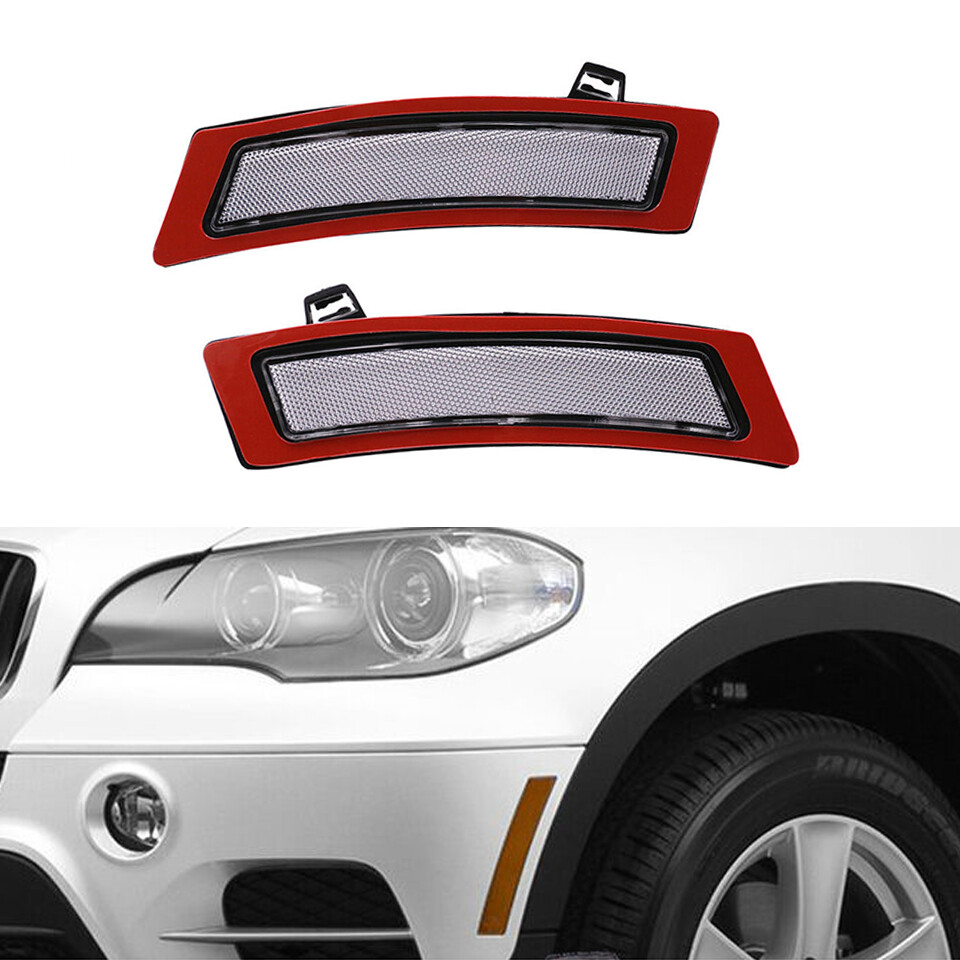 2Pc Front Bumper Side Marker Light Reflector Lamp For BMW E70 X5